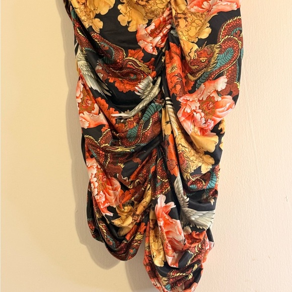 Floral Print Ruched Top and Skirt Set - Picture 4 of 6